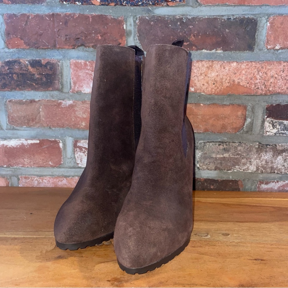 Lauren Ralph Lauren Chocolate Brown Suede Ankle Boot 7 1/2